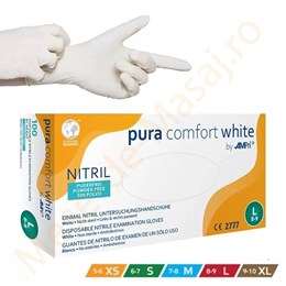 Mănusi de protecție de unică folosință nitril S.